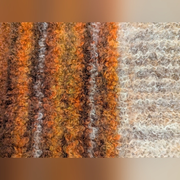 Vintage Women's knit mohair Silk wool blend striped sweater  kimono Sleeve Sz L - Picture 12 of 12